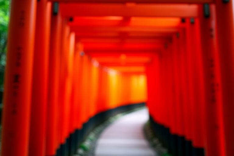 Temple Fushimi Inari-taisha à Kyoto avec ses portes torii rouges.